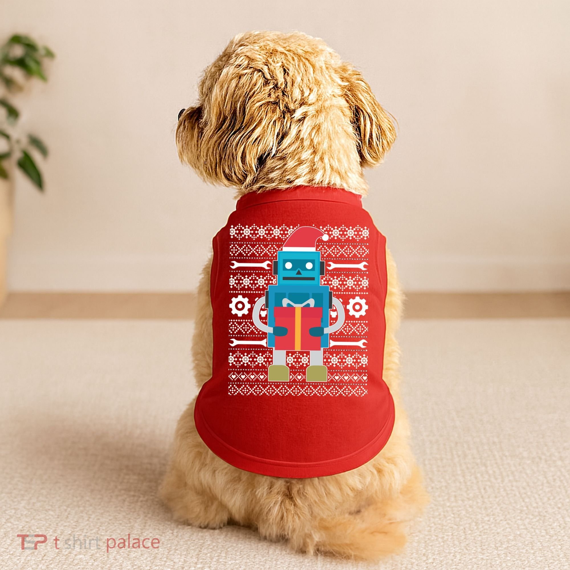 Santa Robot Ugly Christmas Doggie Tank