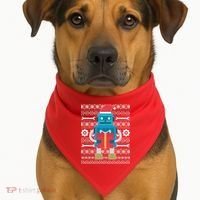 Santa Robot Ugly Christmas USA-Made Doggie Bandana thumb 1