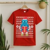 Santa Robot Ugly Christmas T-Shirt thumb 2