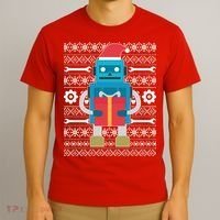 Santa Robot Ugly Christmas T-Shirt thumb 3