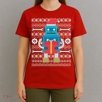 Santa Robot Ugly Christmas T-Shirt thumb 4