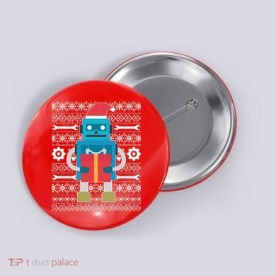 Santa Robot Ugly Christmas Button