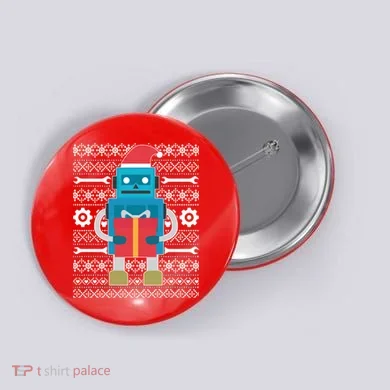 Santa Robot Ugly Christmas Button