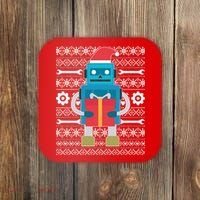 Santa Robot Ugly Christmas Coaster thumb 0