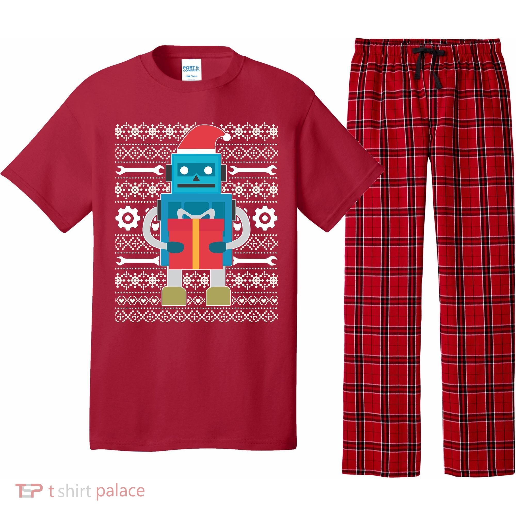 Santa Robot Ugly Christmas Pajama Set