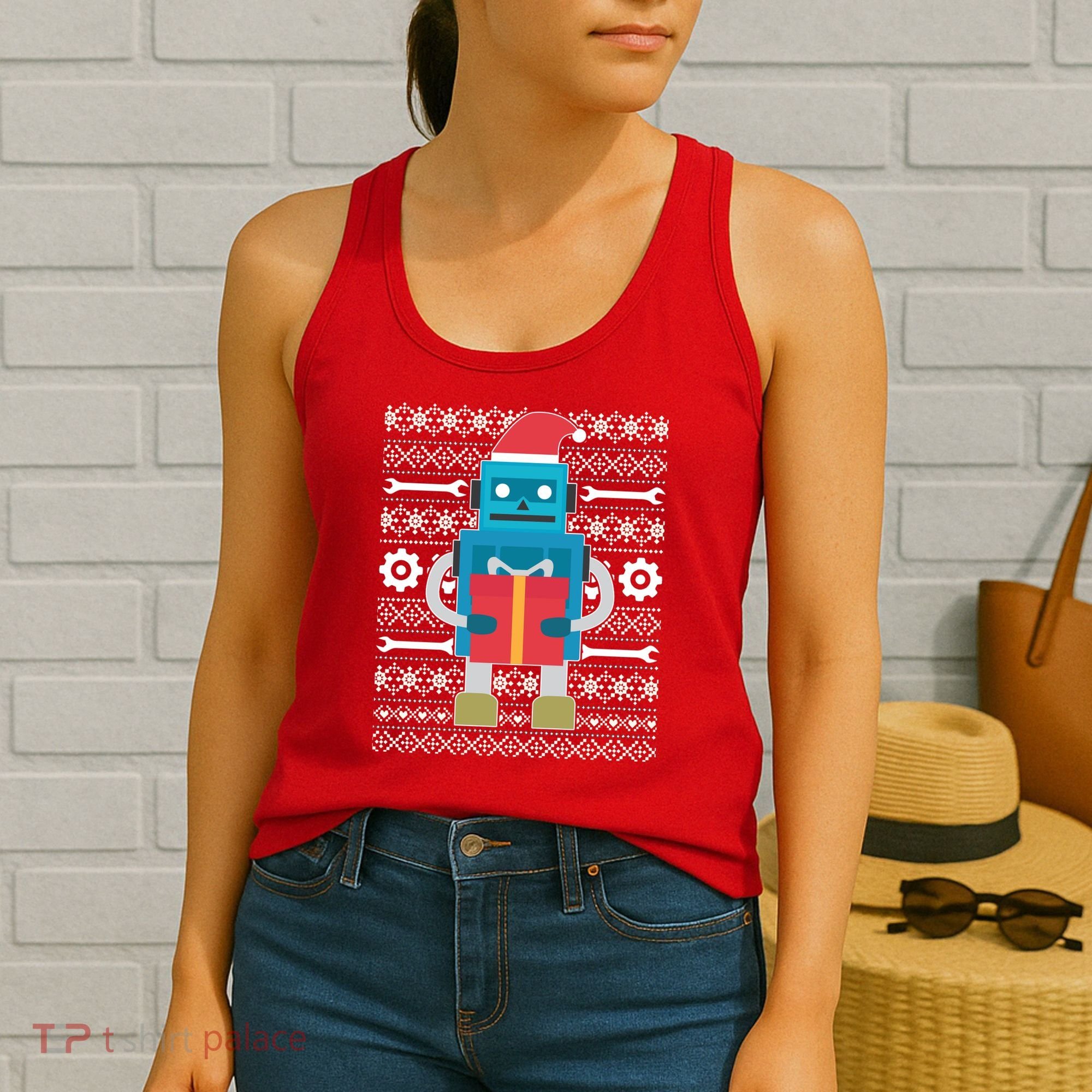 Santa Robot Ugly Christmas Women's Tank Top