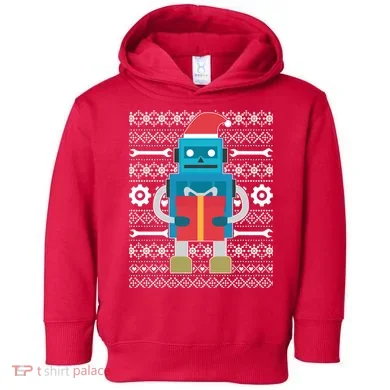 Santa Robot Ugly Christmas Toddler Hoodie