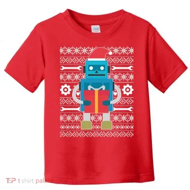 Santa Robot Ugly Christmas Toddler T-Shirt