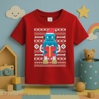 Santa Robot Ugly Christmas Toddler T-Shirt thumb 3