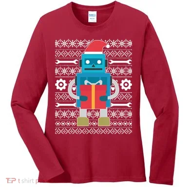 Santa Robot Ugly Christmas Women's Long Sleeve Shirt