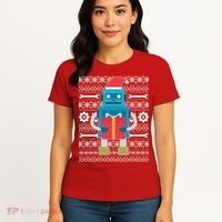 Santa Robot Ugly Christmas Women's T-Shirt thumb 4