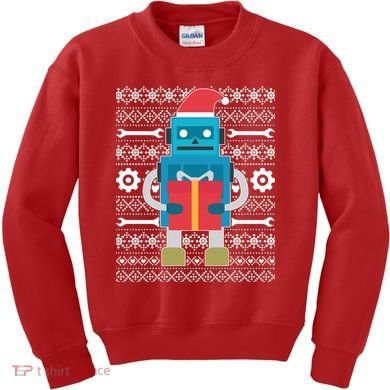 Santa Robot Ugly Christmas Kids Sweatshirt