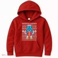 Santa Robot Ugly Christmas Kids Hoodie thumb 0