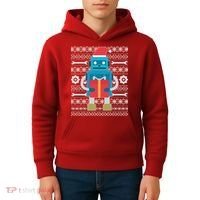 Santa Robot Ugly Christmas Kids Hoodie thumb 4