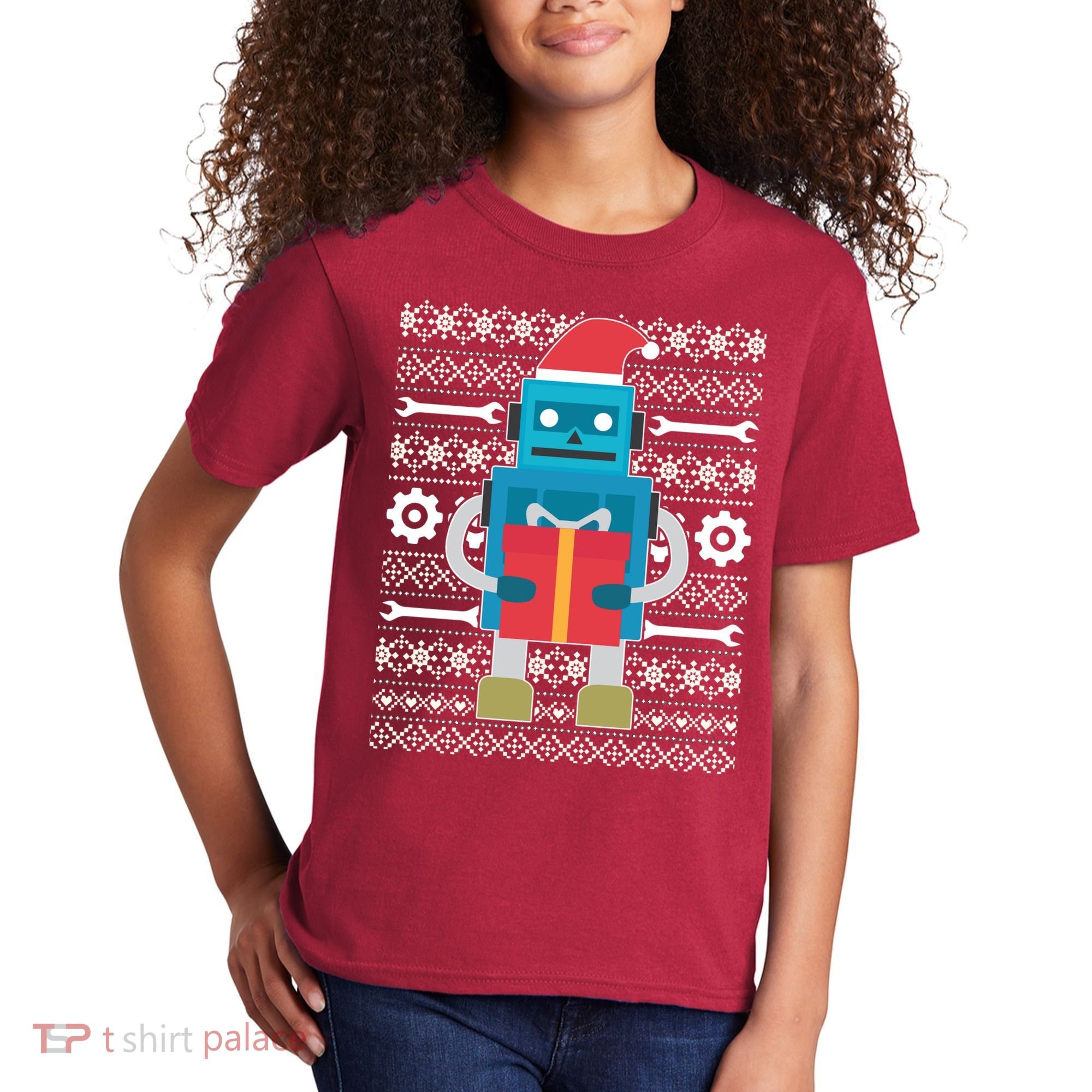 Santa Robot Ugly Christmas Kids T-Shirt