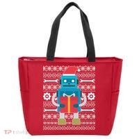 Santa Robot Ugly Christmas Tote Bag thumb 0