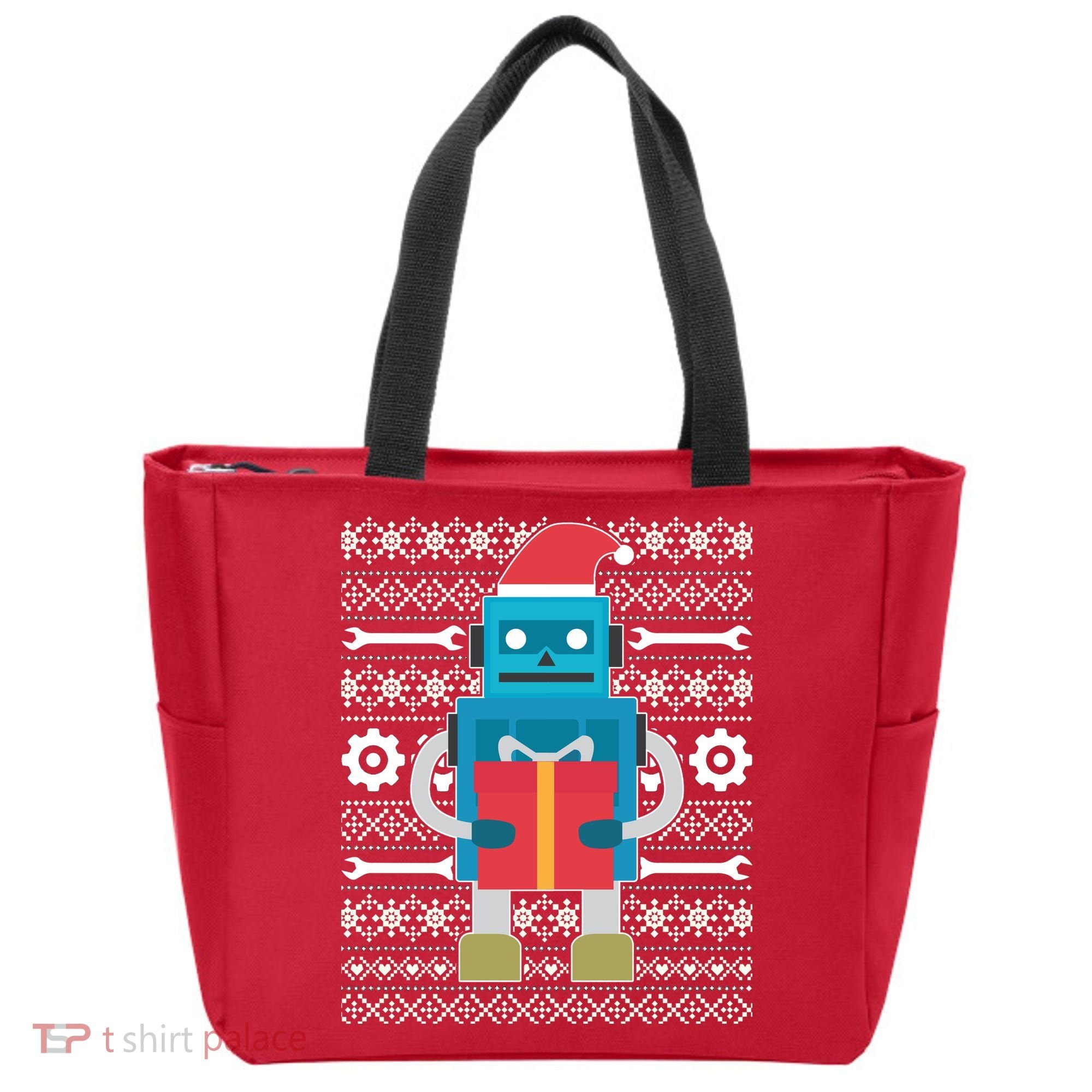 Santa Robot Ugly Christmas Tote Bag