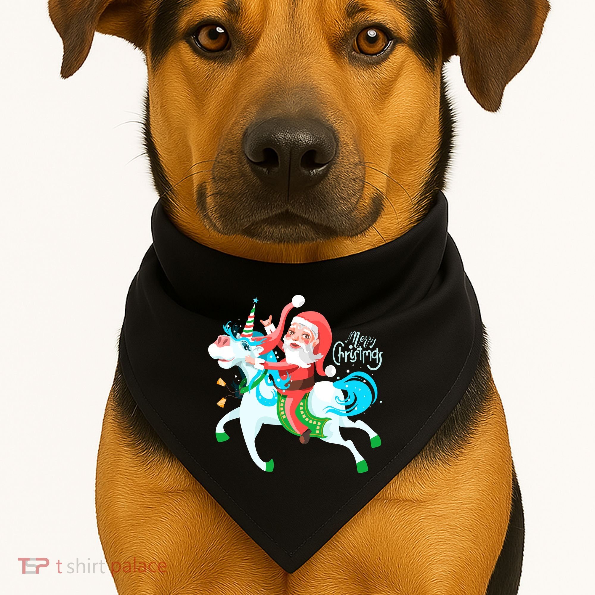 Santa Rocker Unicorn USA-Made Doggie Bandana
