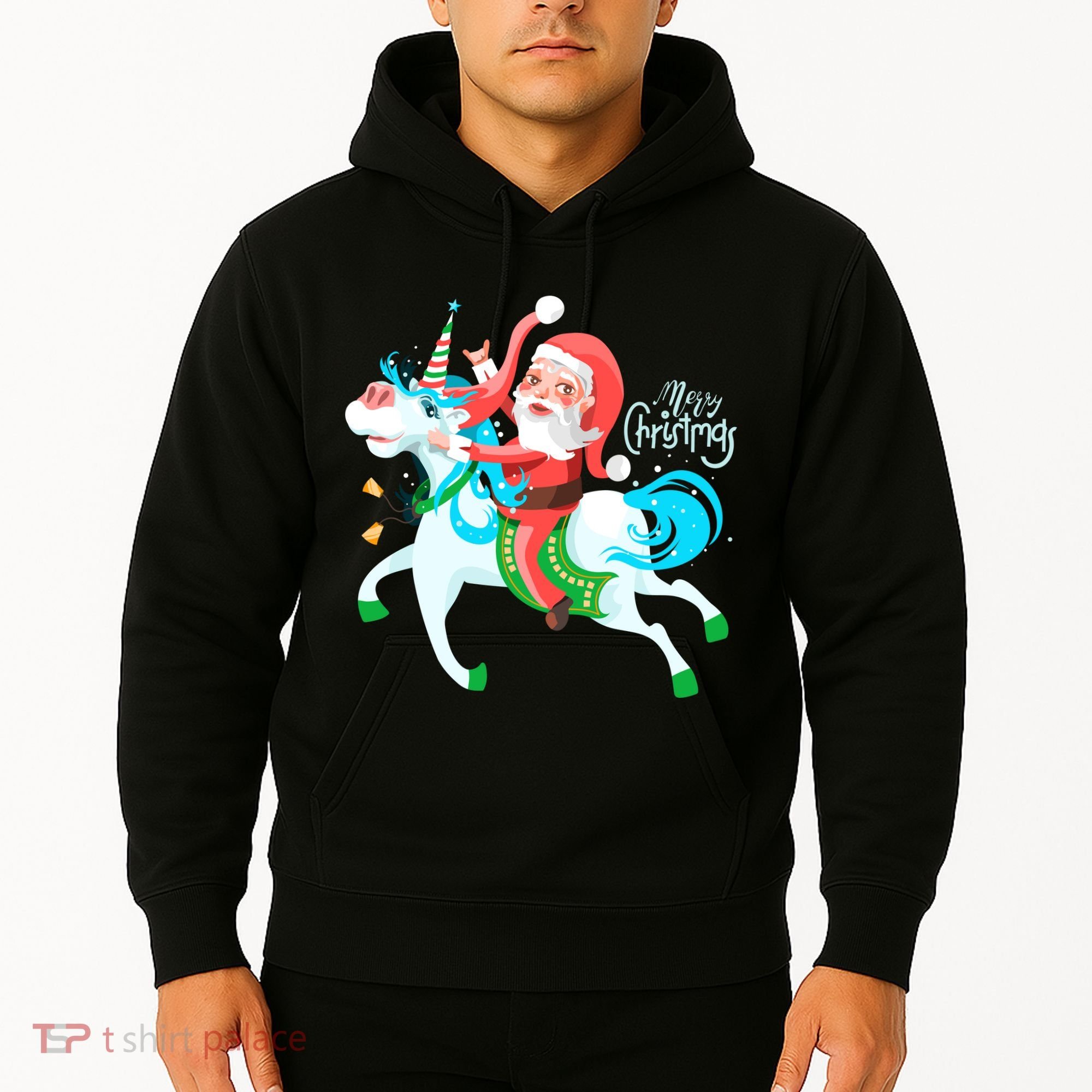 Santa Rocker Unicorn Hoodie