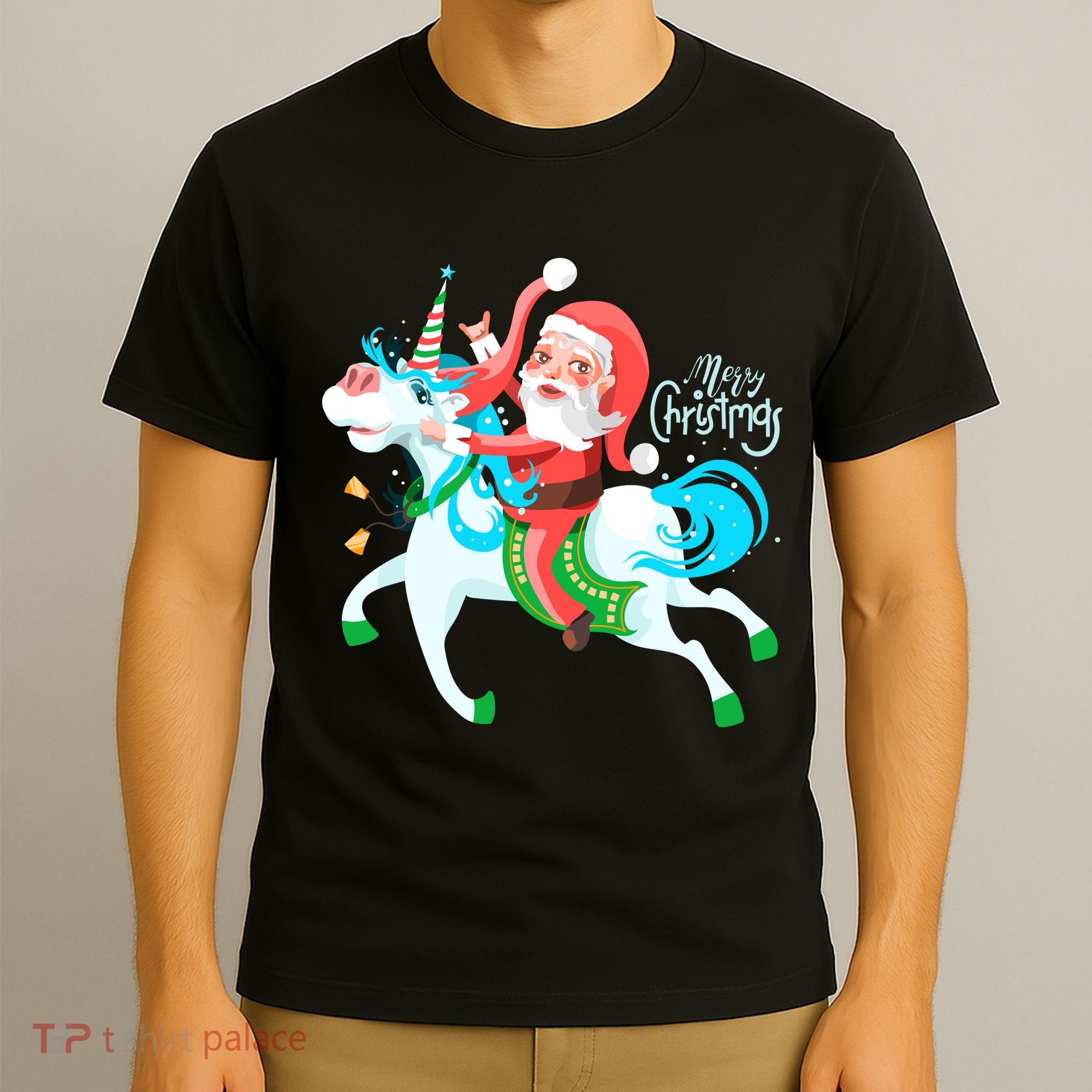 Santa Rocker Unicorn T-Shirt