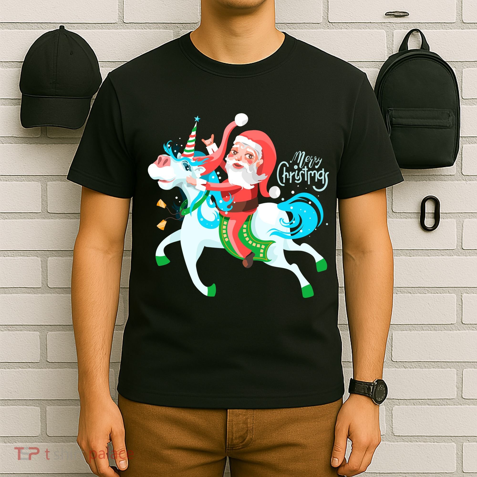 Santa Rocker Unicorn T-Shirt