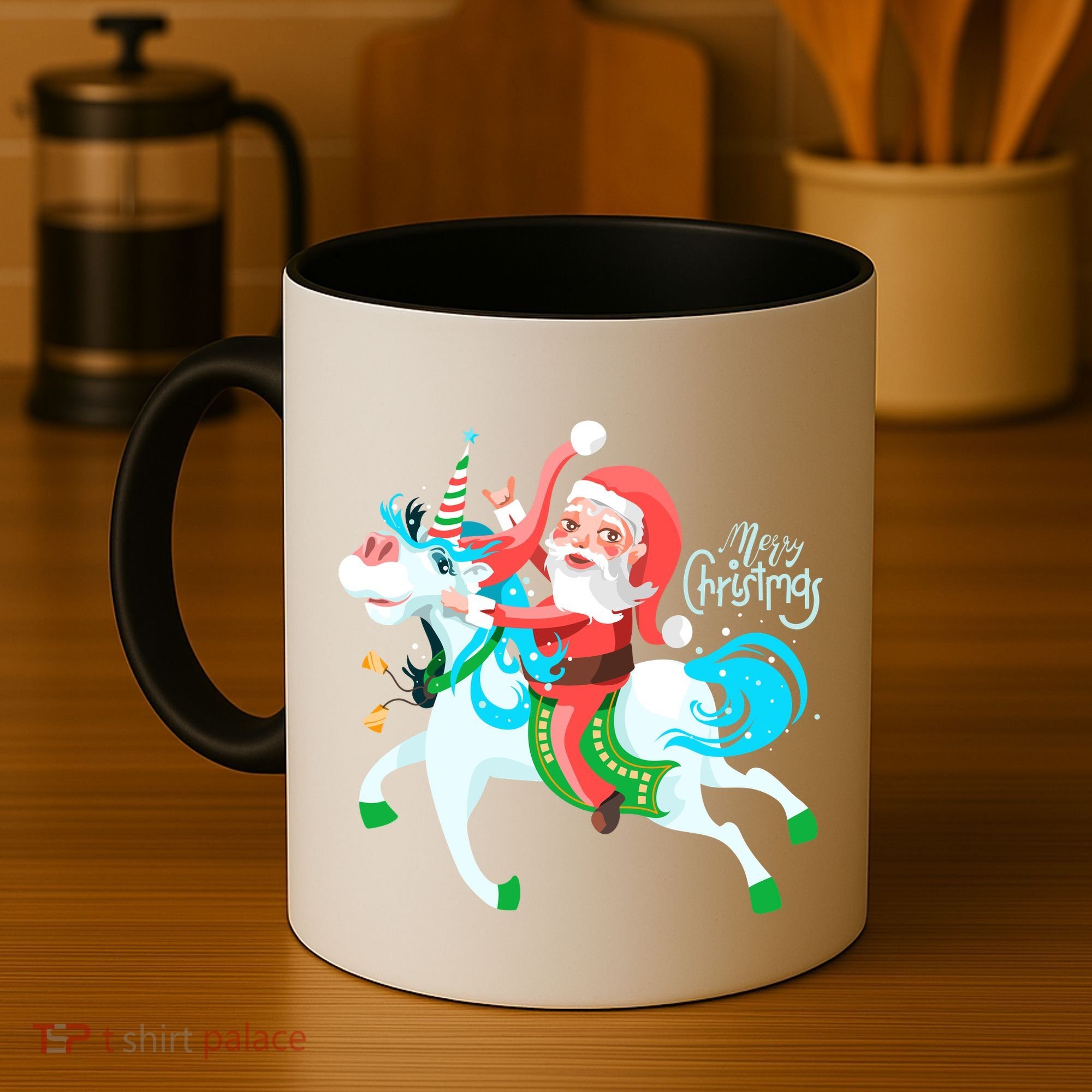 Santa Rocker Unicorn Coffee Mug