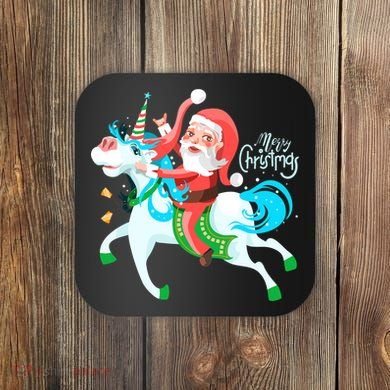 Santa Rocker Unicorn Coaster