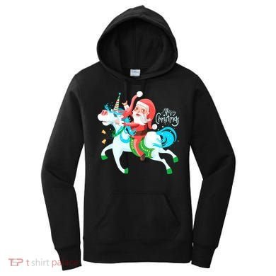 Santa Rocker Unicorn Women's Hoodie