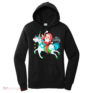 Santa Rocker Unicorn Women's Hoodie