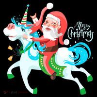 Santa Rocker Unicorn Ornament thumb 1