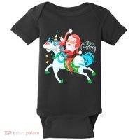 Santa Rocker Unicorn Baby Bodysuit thumb 0