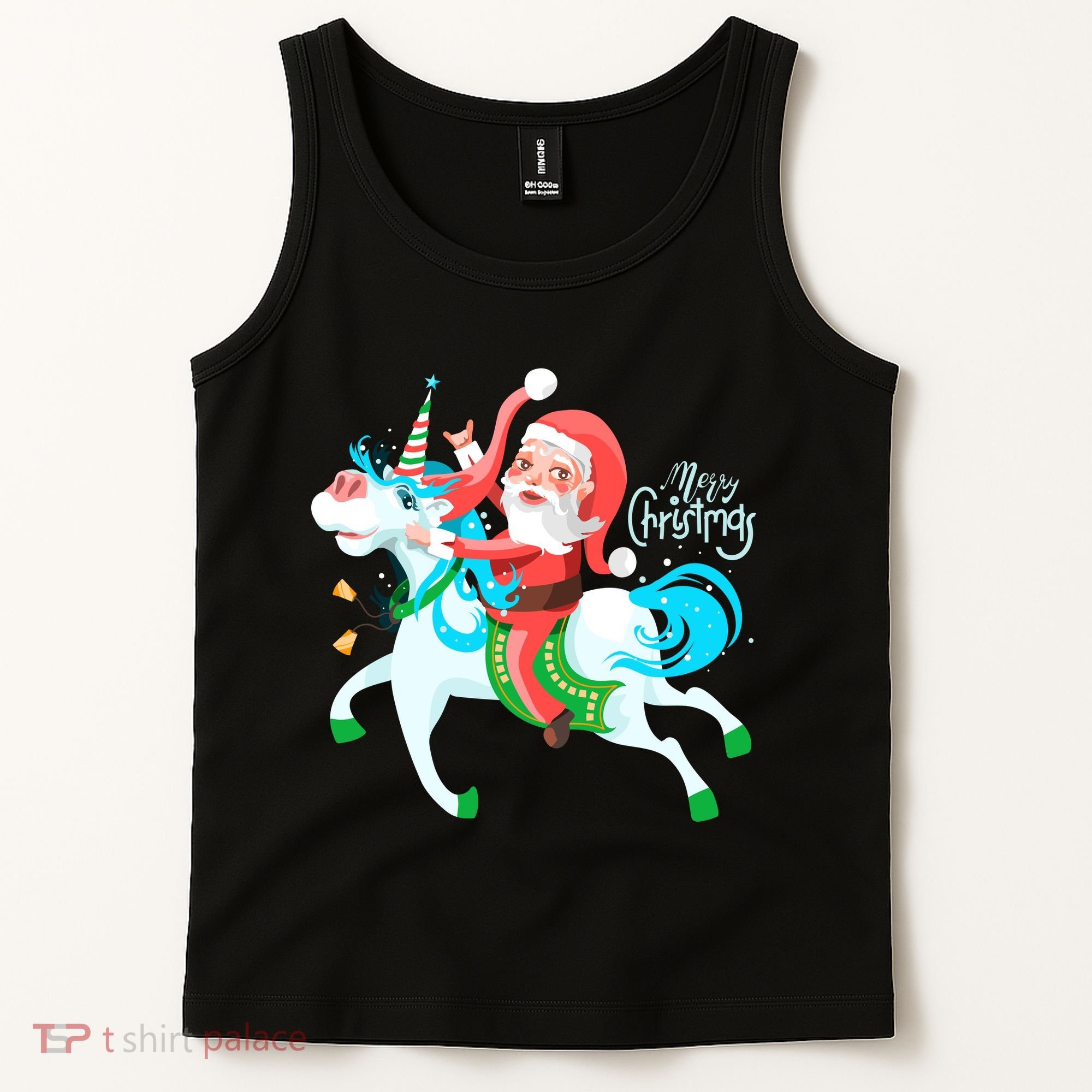 Santa Rocker Unicorn Tank Top