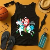 Santa Rocker Unicorn Tank Top thumb 4