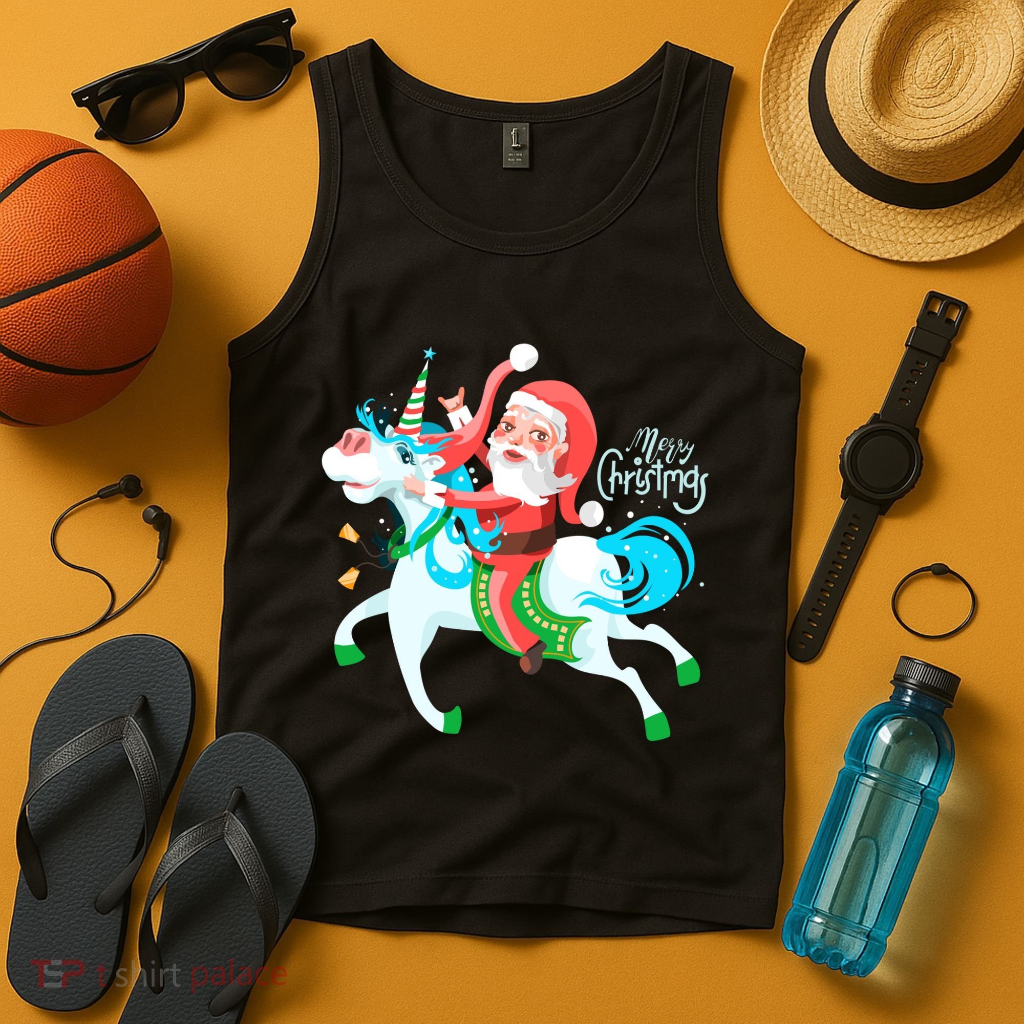 Santa Rocker Unicorn Tank Top