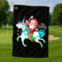 Santa Rocker Unicorn Golf Towel thumb 1