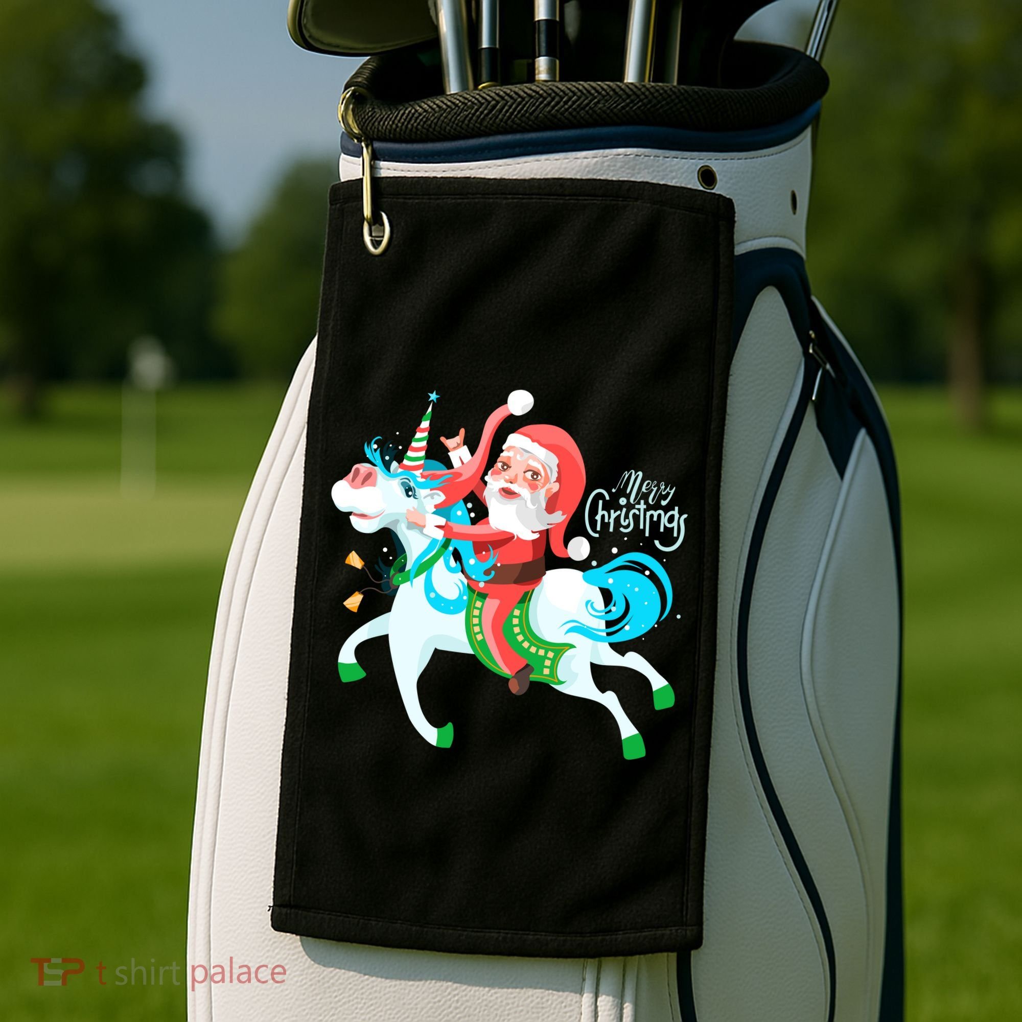 Santa Rocker Unicorn Golf Towel
