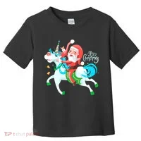 Santa Rocker Unicorn Toddler T-Shirt thumb 0