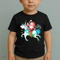 Santa Rocker Unicorn Toddler T-Shirt thumb 2
