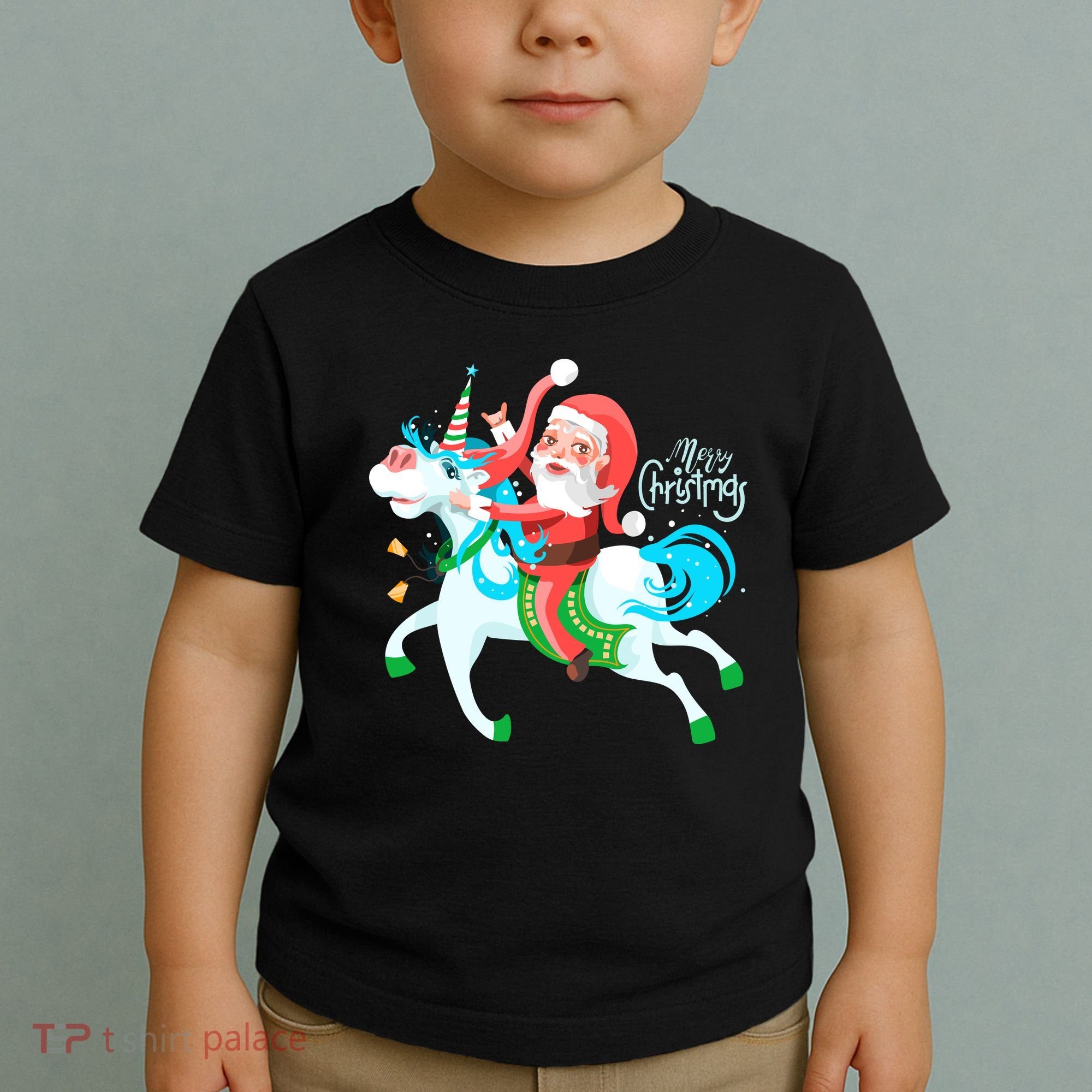 Santa Rocker Unicorn Toddler T-Shirt