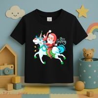 Santa Rocker Unicorn Toddler T-Shirt thumb 3