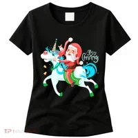 Santa Rocker Unicorn Women's T-Shirt thumb 0