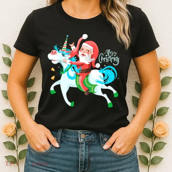 Santa Rocker Unicorn Women's T-Shirt