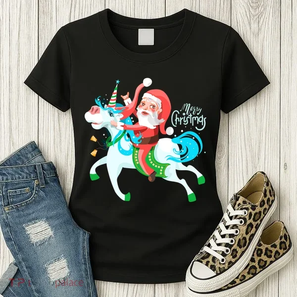 Santa Rocker Unicorn Women's T-Shirt