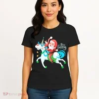 Santa Rocker Unicorn Women's T-Shirt thumb 4