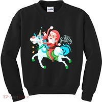 Santa Rocker Unicorn Kids Sweatshirt thumb 0