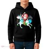 Santa Rocker Unicorn Kids Hoodie thumb 4