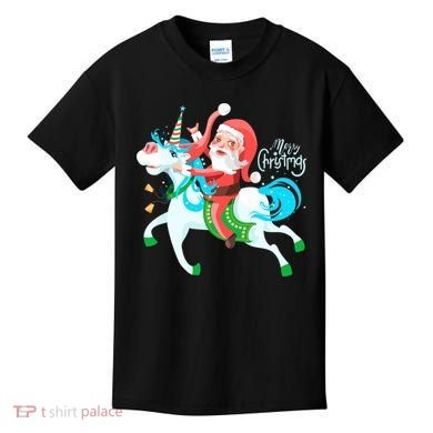 Santa Rocker Unicorn Kids T-Shirt