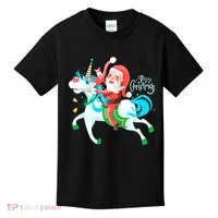 Santa Rocker Unicorn Kids T-Shirt thumb 0