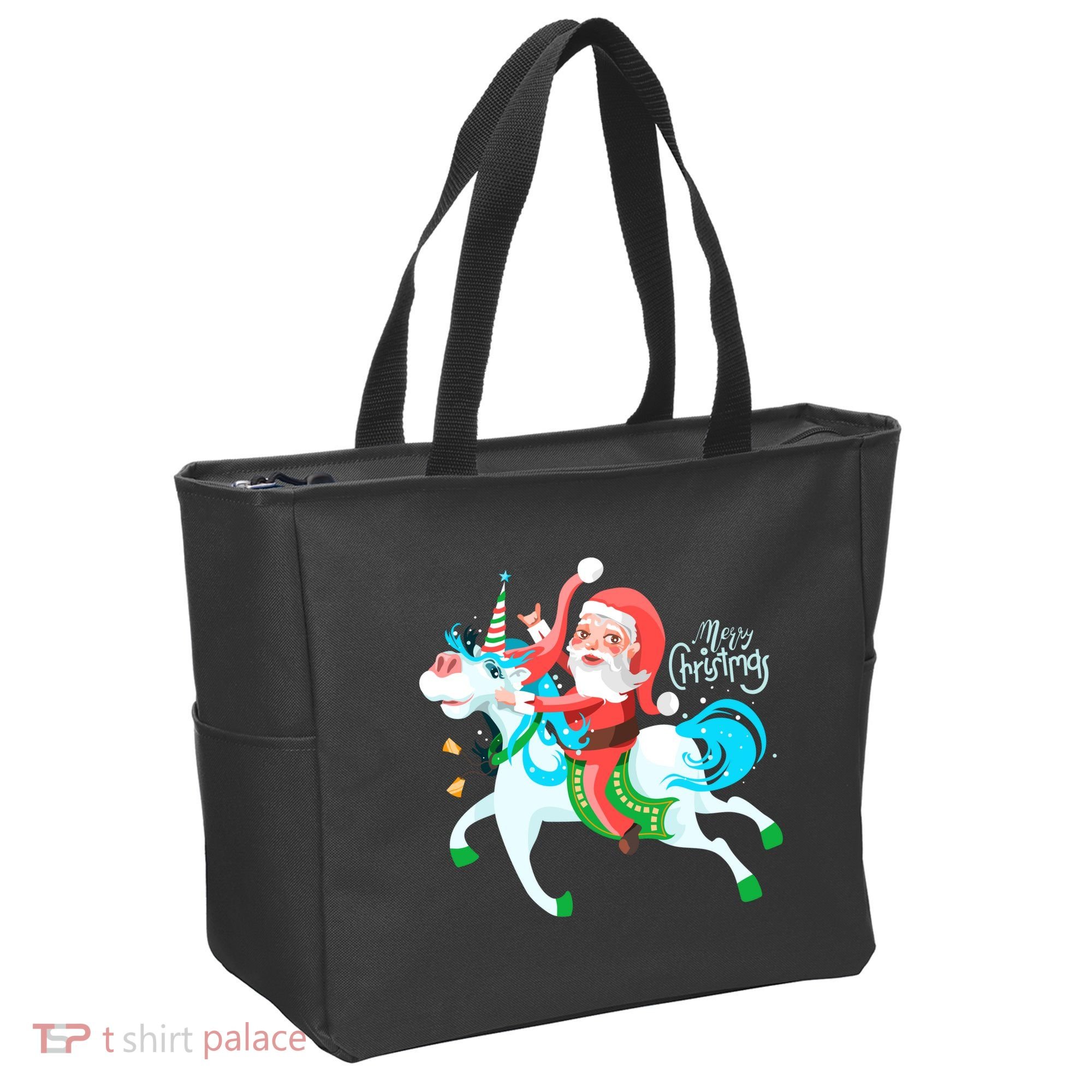 Santa Rocker Unicorn Tote Bag