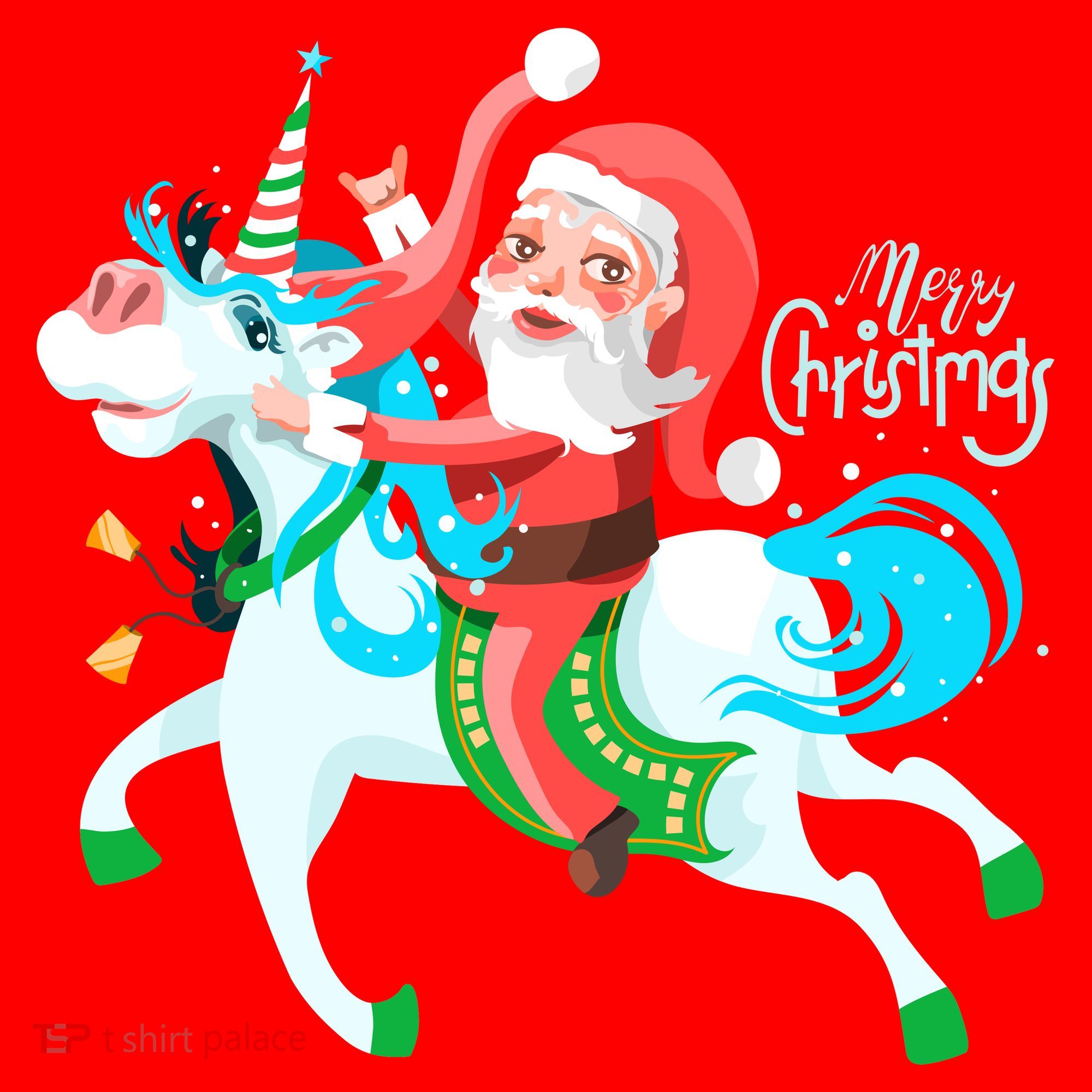 Santa Rocker Unicorn Santa Hat